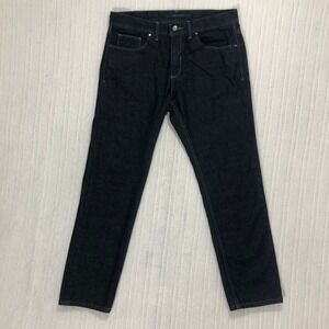 Perry Ellis Men's Black Jeans 34x30 Straight Leg Dark Wash Cotton Denim